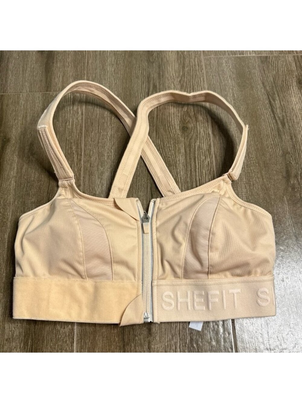 SHEFIT Ultimate High Impact Sports Bra Adjustable Nude Medium